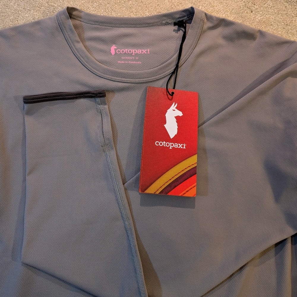 Cotopaxi Sombra Long Sleeve Sun Shirt Womens M Smoke Grey UPF 50+ Hiking Top NEW